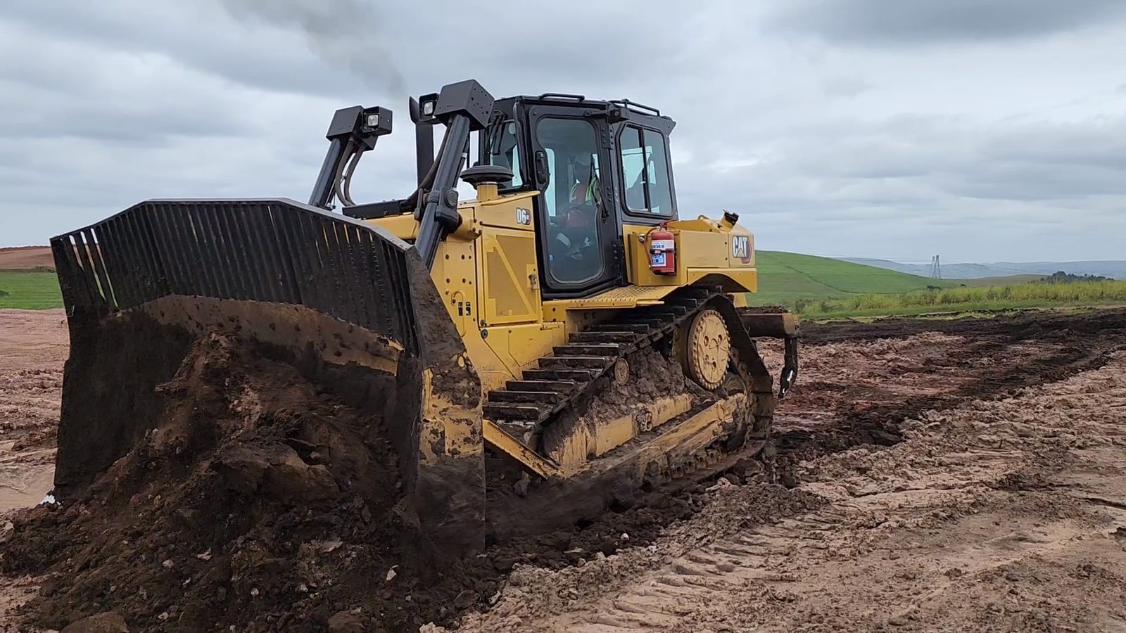 Komatsu bulldozer working on site
